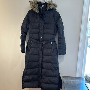 EUC Michael Kors Faux Fur Hooded Full Length Jacket, Small